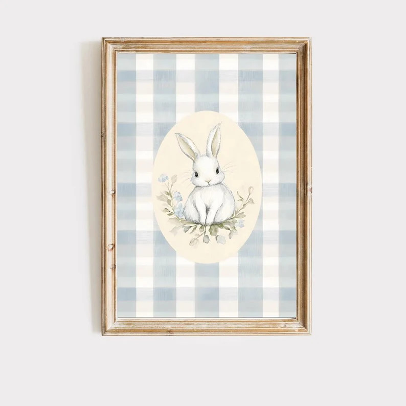 Coquette Easter Bunny Wall Art, Vintage Nursery, Nancy Meyers, Old Money Aesthetic,spring Hosting... | Etsy (US)