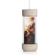 Ember Cold Tumbler 16 oz – Insulated Glass Iced Coffee Cup with Straw & Spill-Proof Lid, Keeps ... | Amazon (US)