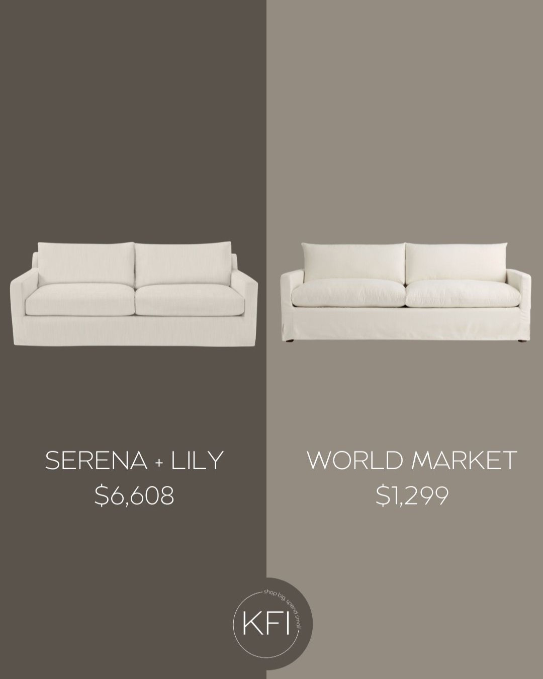 Serena & Lily Summit Sofa dupe — if you love that crisp, tailored Serena & Lily look (clean lines, classic cushions, neutral “goes with everything” vibe) but not the $6K+ price tag, this World Market sofa is such a good look-for-less alternative at around $1,300. It gives you that elevated coastal/minimalist silhouette that works in a living room, family room, or apartment, and it’s one of those “designer-looking” white/ivory sofas you can style a million ways (stripe pillows, warm wood, vintage rug, you name it). Linked both here.

#LTKHome #LTKSaleAlert