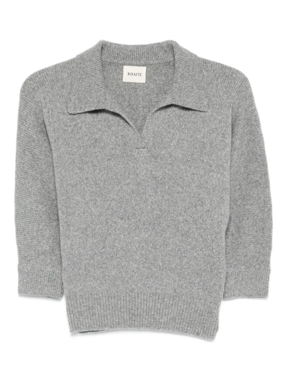 KHAITE polo-neck cashmere sweater - Grey | Farfetch Global
