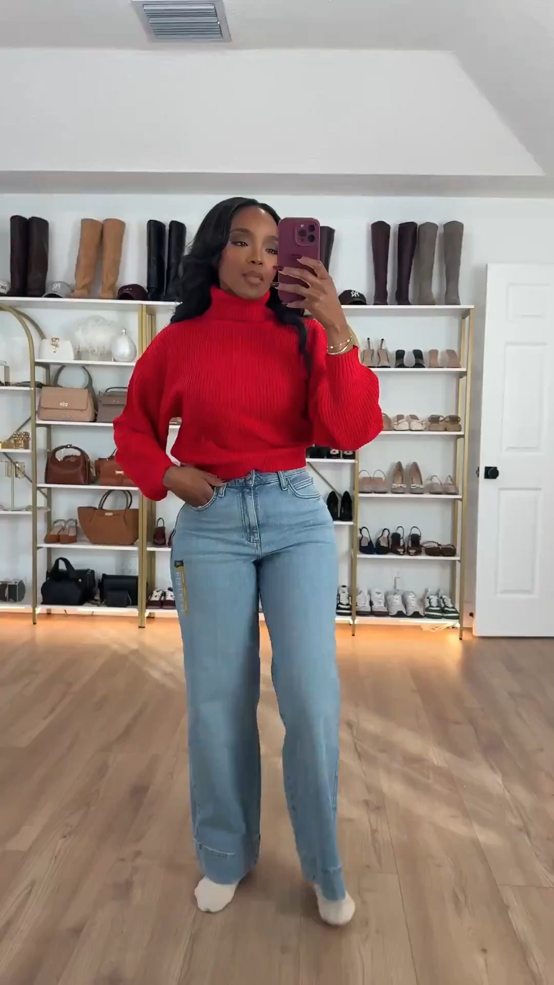 Bold Valentine Red — A cozy statement knit paired with classic denim for an effortless, feel-good look. This vibrant red sweater instantly brightens up a simple jeans outfit while still feeling polished and wearable. Easy to dress up or down depending on the occasion.

Perfect for Valentine’s Day plans, casual date nights, daytime outings, or weekend errands.

📏 Sizing:
Sweater: Size Small  
Jeans: 27 Long  
Height: 5'4" | Weight: 138 lbs | Bust: 34D | Waist: 27" | Hips: 40"

Tap to get details and shop this look instantly on the app.  
This red sweater is a great cost-per-wear piece that can be styled multiple ways all season long — from casual denim days to elevated dinner looks.

Follow me on Instagram and YouTube @kirasfashionfinds

Follow my LTK @kirasfashionfinds on the @shop.LTK app to view this post and get my exclusive app-only content!

#liketkit 
@shop.ltk
https://liketk.it/5KhRV