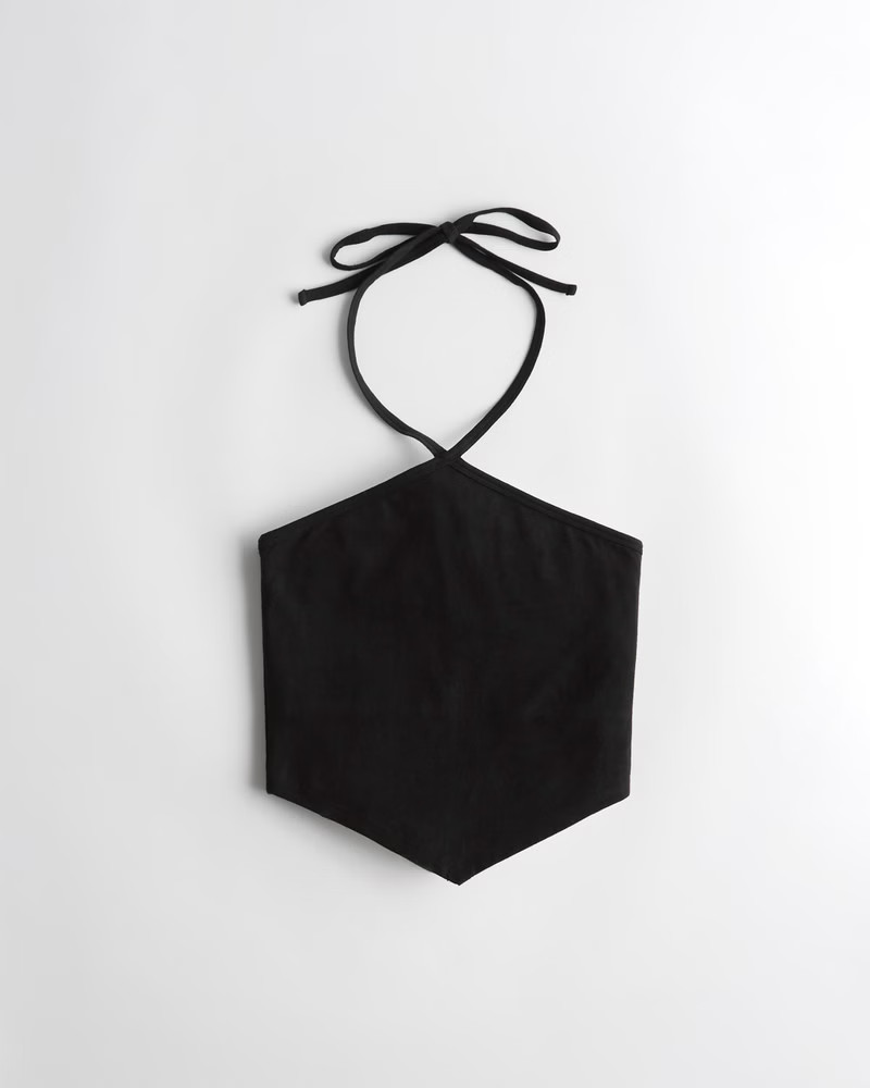 Women's Y2K Bandana Hem Halter Crop Top | Women's Tops | HollisterCo.com | Hollister (US)