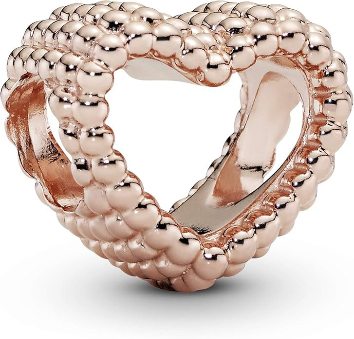 Pandora Jewelry Beaded Heart Pandora Rose Charm | Amazon (US)