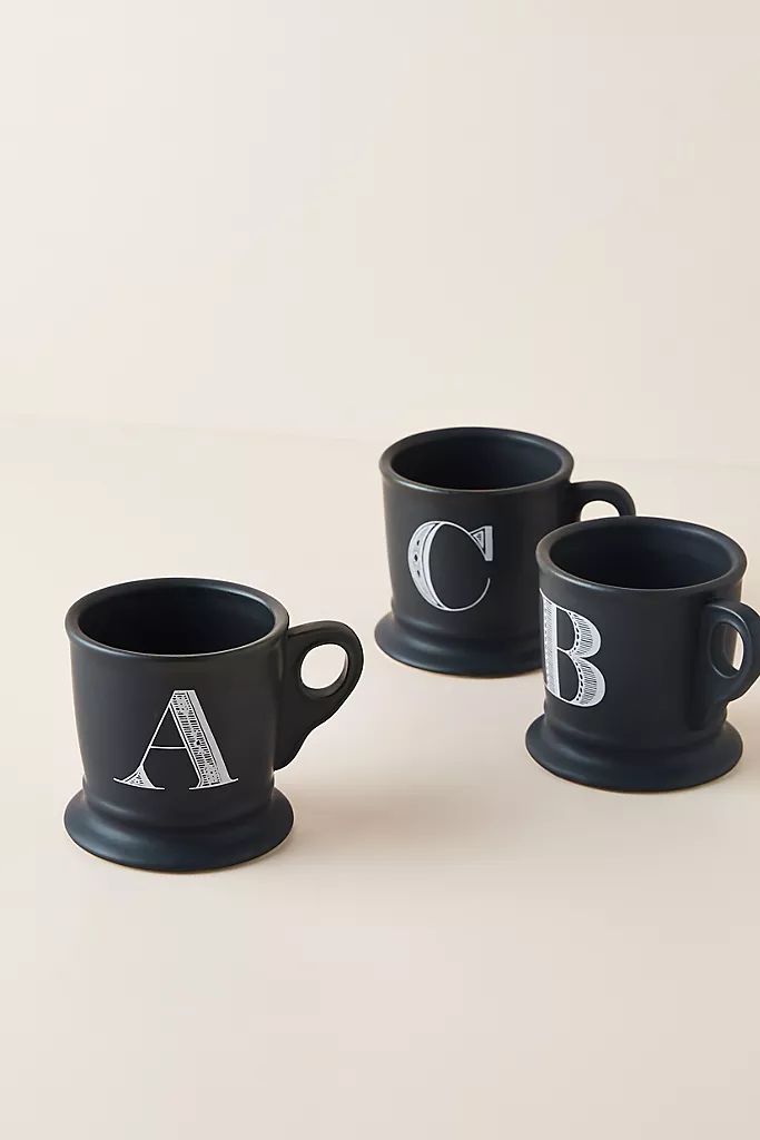 Noir Monogram Mug | Anthropologie (US)