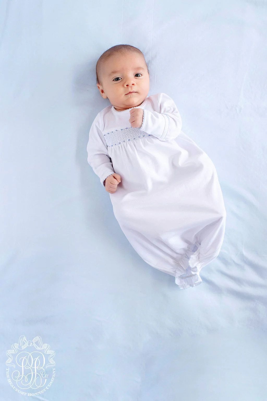 Sweetly Smocked Greeting Gown - Buckhead Blue | The Horseshoe Crab