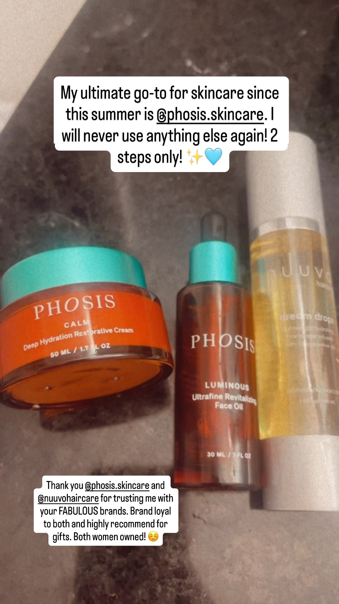 Holiday gifting made so much easier 🎁✨
Sharing two of my absolute must-have beauty gifts this season:
🌿 Phosis Skincare — glow-giving, clean, and perfect for anyone who loves a luxurious skincare routine.
💧 Nuuvo Dream Drops — the ultimate hair-nourishing upgrade for silky, healthy strands.
Both are thoughtful, self-care gifts that feel special but totally practical. Linking everything on LTK! 💛
#LTKHoliday #GiftGuide #LTKBeauty

#LTKGiftGuide #LTKBeauty #LTKOver40