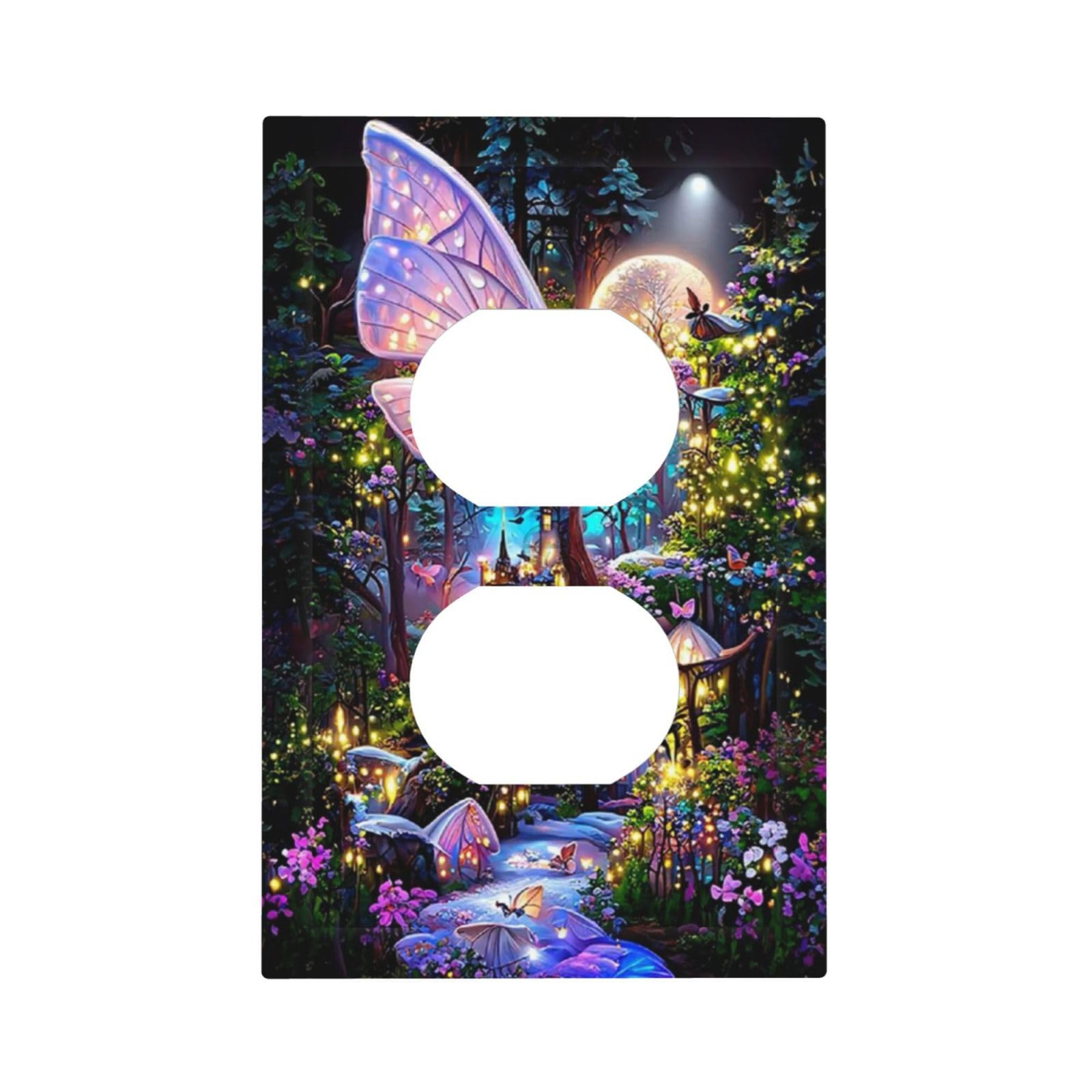 Decorative Outlet Cover 1 Gang Butterfly Fairy Forest Light Switch Cover Single Duplex Wall Plate... | Amazon (US)