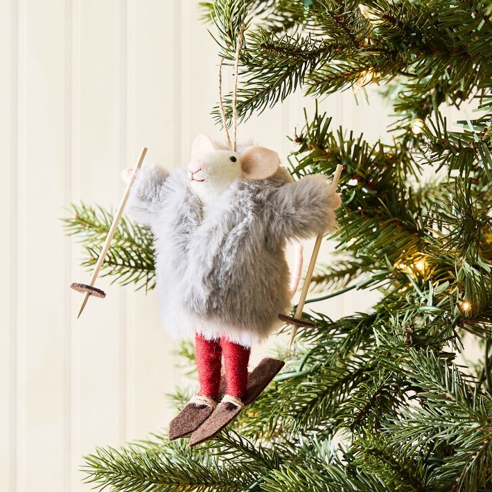 Felt Skier Mouse Ornament | West Elm (US)