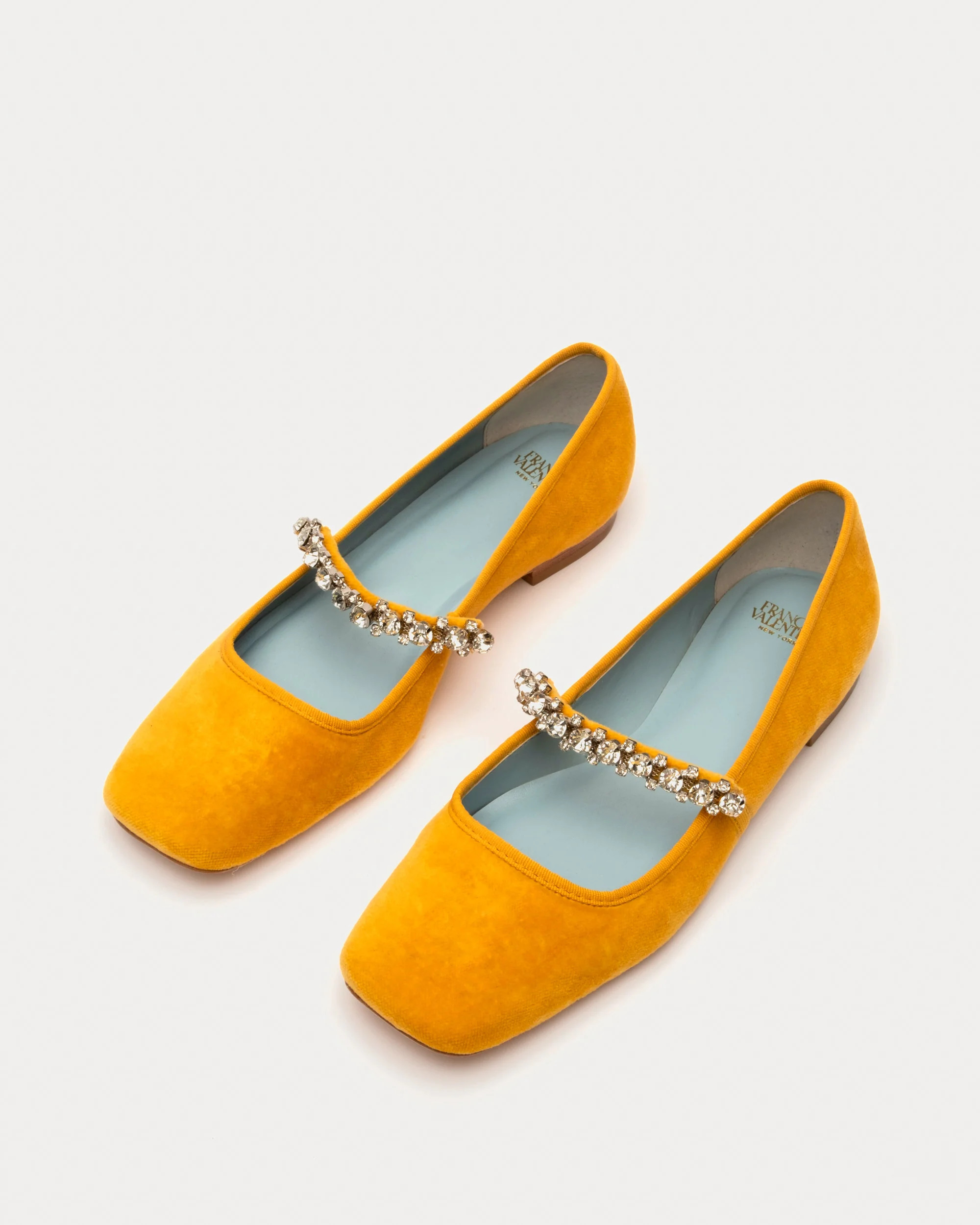 Precious Mary Jane Velvet Mustard | Frances Valentine