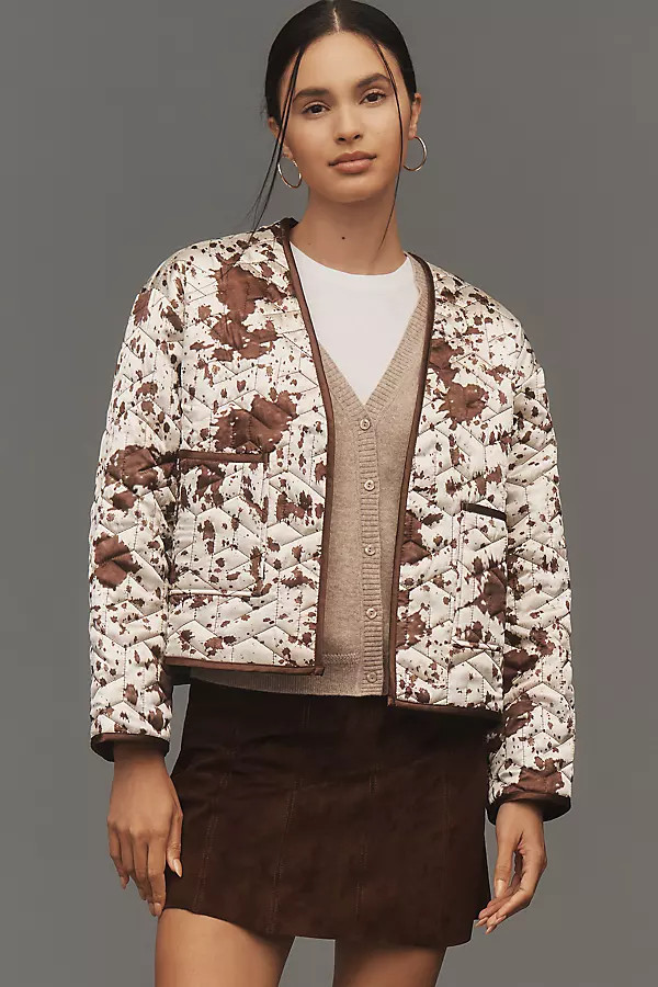 Cow Print Quilted Jacket | Anthropologie (US)