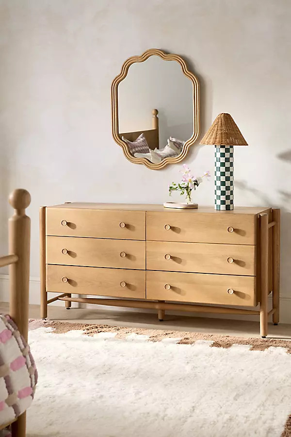 Roma Oak Wood Six-Drawer Dresser | Anthropologie (US)