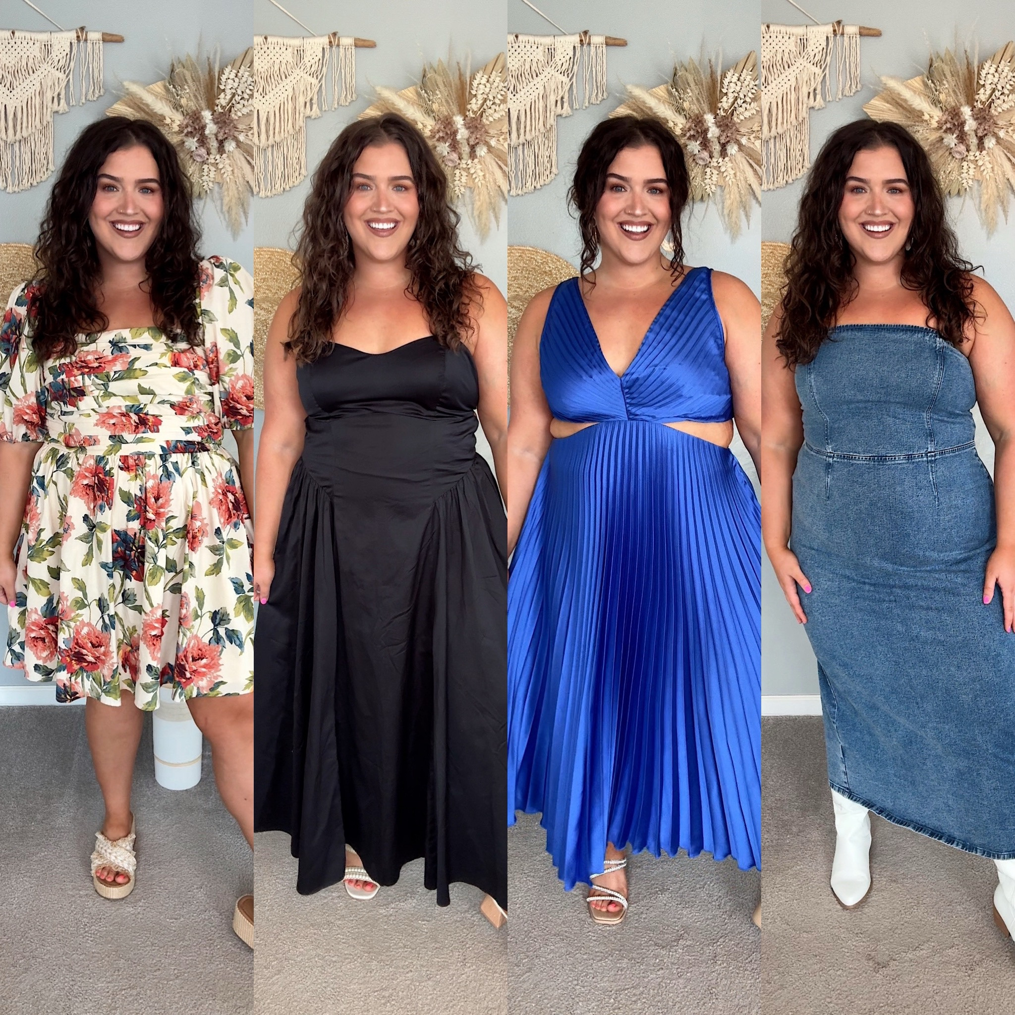 Abercrombie dresses on a curvy size 16/18 ☀️ Currently 20% off 
Wearing a size XL in each and XL tall in mini style dresses for length! 

#LTKPlusSize #LTKSummerSales #LTKMidsize