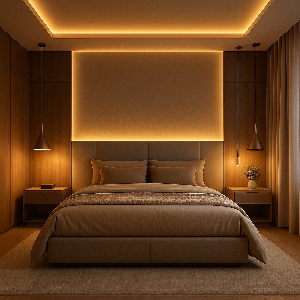 A warm luxury modern bedroom with soft LED ambient lighting, neutral textiles, minimalist nightstands, and a cozy upholstered bed. Perfect inspiration for anyone who loves calming, high-end interior design with a hotel-suite vibe. Save for bedroom ideas, neutral decor, and cozy modern aesthetics. #ModernBedroom
#LuxuryBedroom
#NeutralHome
#CozyAesthetic
#BedroomInspo
#InteriorDesign
#WarmNeutrals
#MinimalistHome
#HomeDecorIdeas
#LEDLighting
#HotelStyleBedroom
#ModernInteriors
#LuxuryLiving
#AestheticBedroom
#PinterestHome
#ModernDesign
#ContemporaryBedroom
#CalmingSpaces
#BedroomDecor
#DreamBedroom


#LTKHome #LTKCyberWeek #LTKgrwm