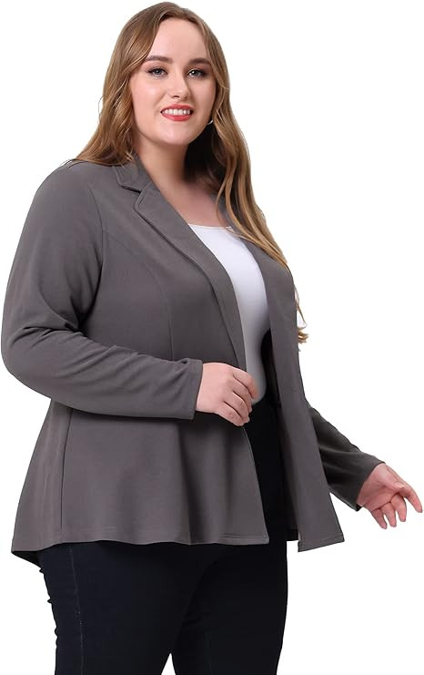 Agnes Orinda Women's Plus Size Blazer Ruffle V Neck Button Notch Panel 2023 Peplum Blazers | Amazon (US)