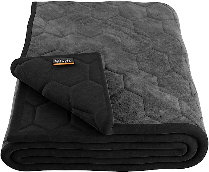 Layla Weighted Blanket with Fleecy Top Layer | 300 Thread-Count | Warm Breathable Fleece Top Laye... | Amazon (US)