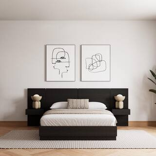 Milano 4-Piece Black Composite Queen Size Bedroom Set | The Home Depot