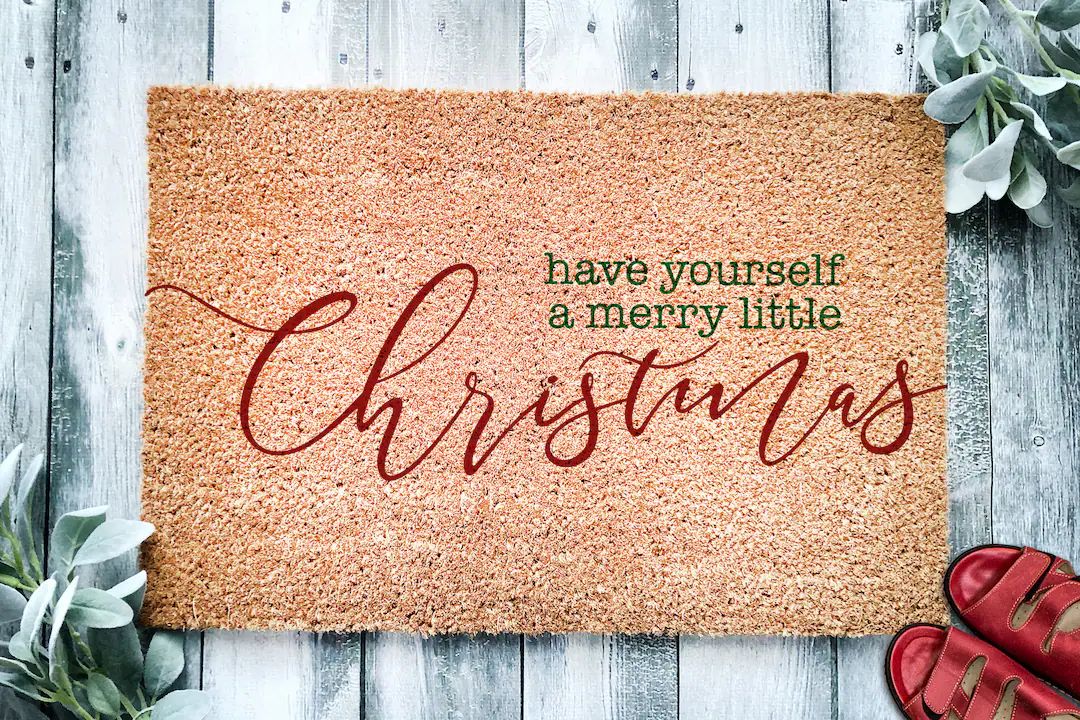 Have Yourself a Merry Little Christmas v2 COLOR | Christmas Doormat | Welcome Mat | Holiday Doormat  | Etsy (US)