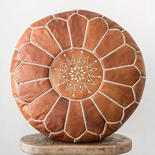 Marrakesh Style Amazing & Beautiful, Original Tan Brown poufs Moroccan Leather Pouf, Natural Leat... | Amazon (US)