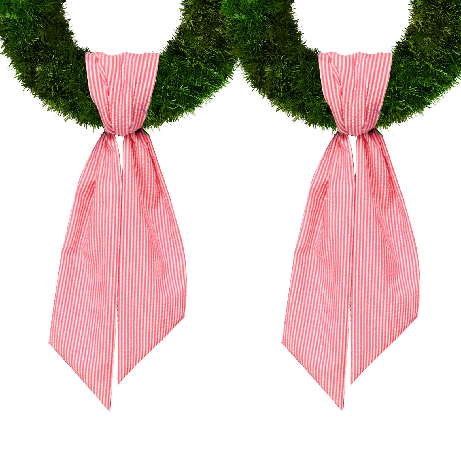 2 Pieces Spring Wreath Sash for Front Door, Red Stripes Burlap Sash Holiday Floral Wreath Accesso... | Amazon (US)