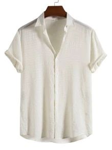 Men Textured Button Front Shirt
   SKU: sm2111139116964418      
          (379 Reviews)
        ... | SHEIN