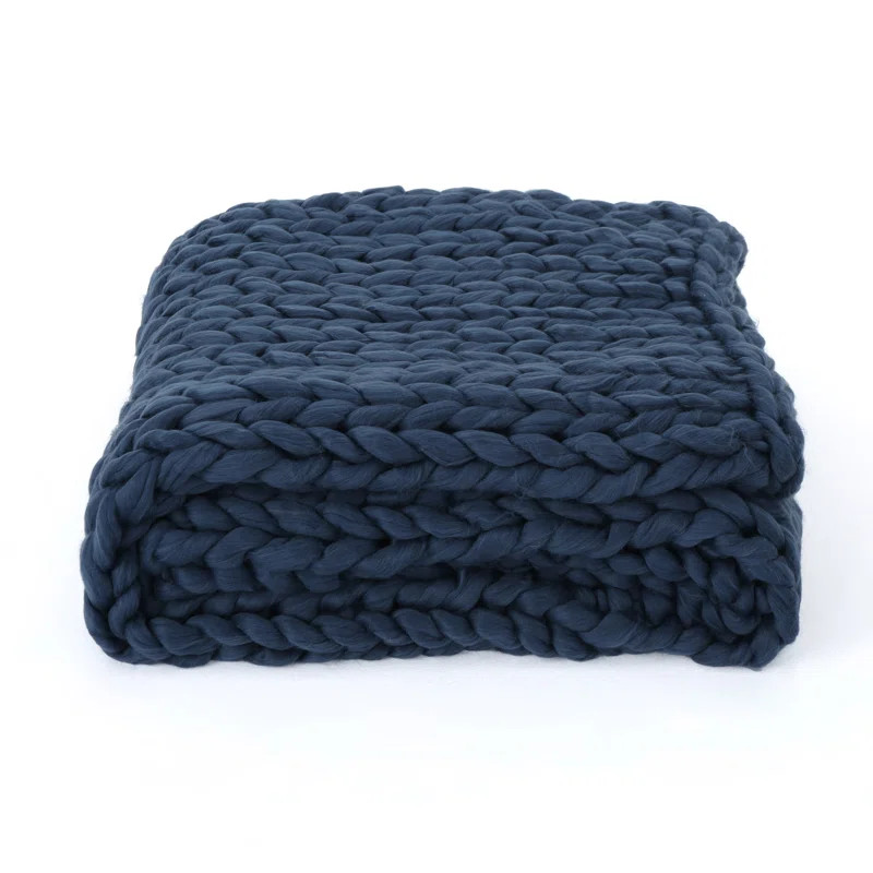 60"W x 50"D Chunky Knitted Throw Blanket for Couch, Soft Throw Blankets for Bed | Wayfair North America