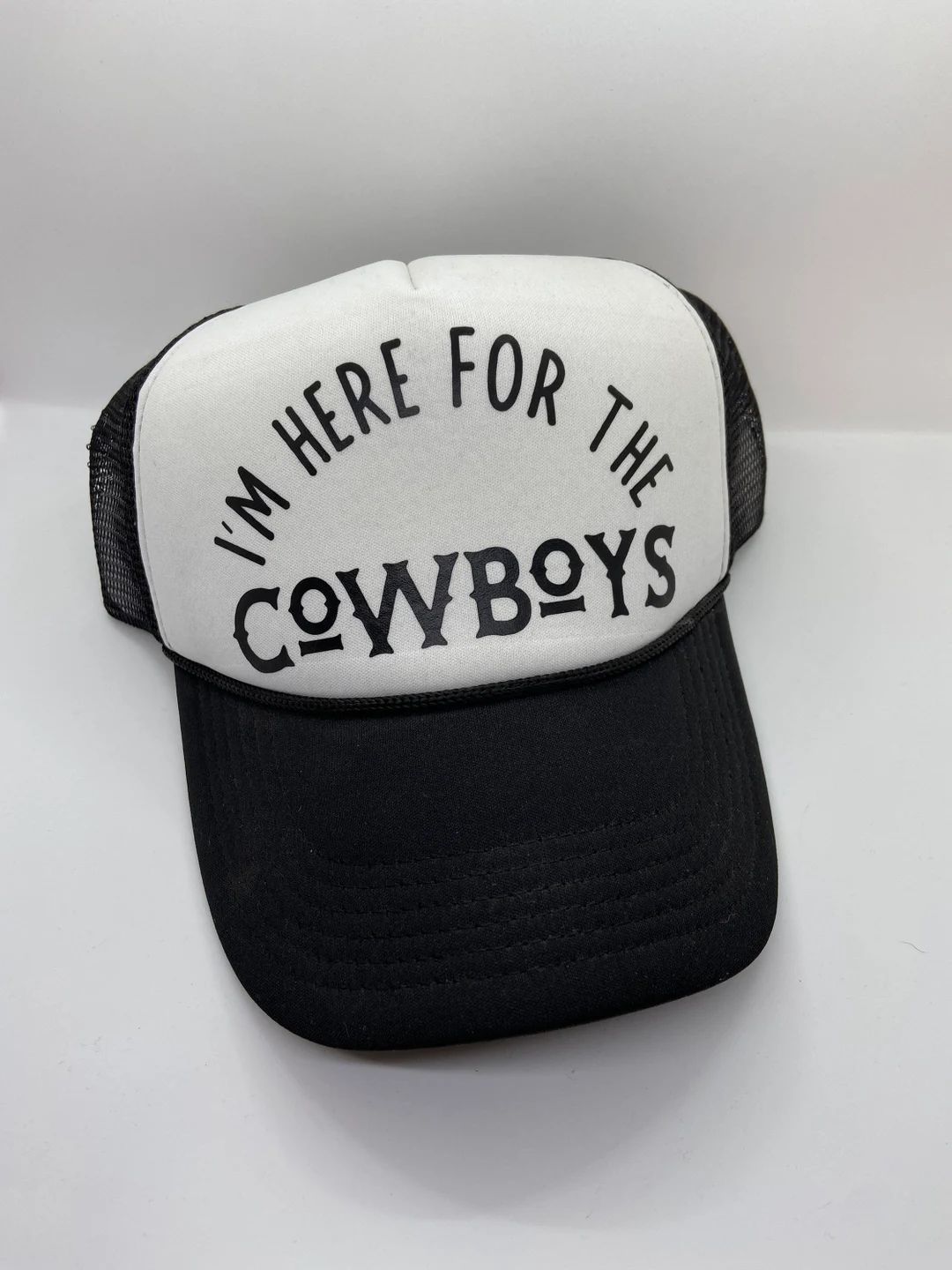 I’m here for the cowboys cute foam front trucker hat | trucker hat | cute trucker hat | western... | Etsy (US)