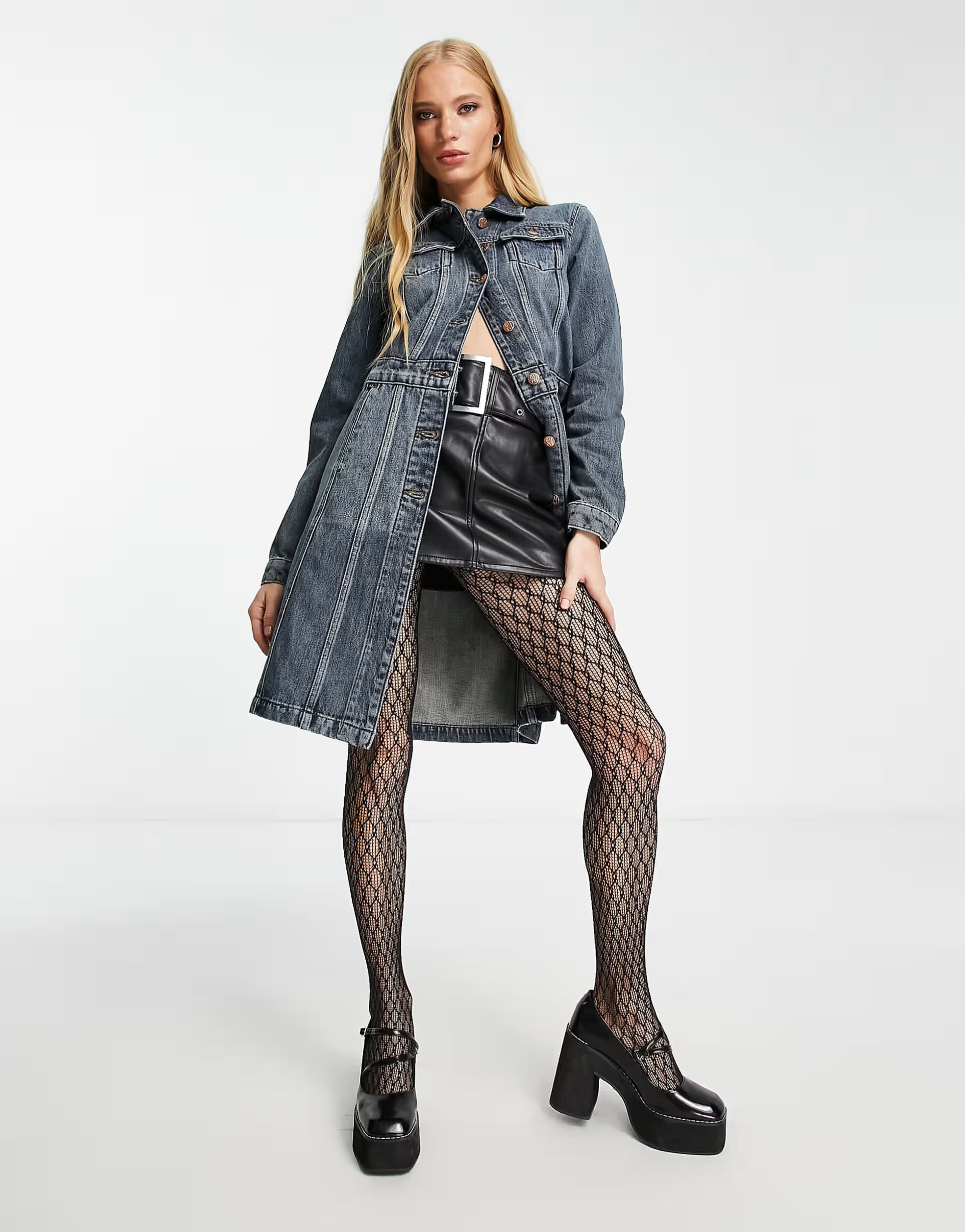 Reclaimed Vintage y2k longline denim jacket | ASOS (Global)