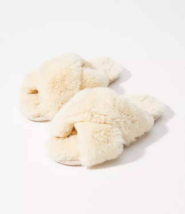 Faux Fur Slide Slippers | LOFT