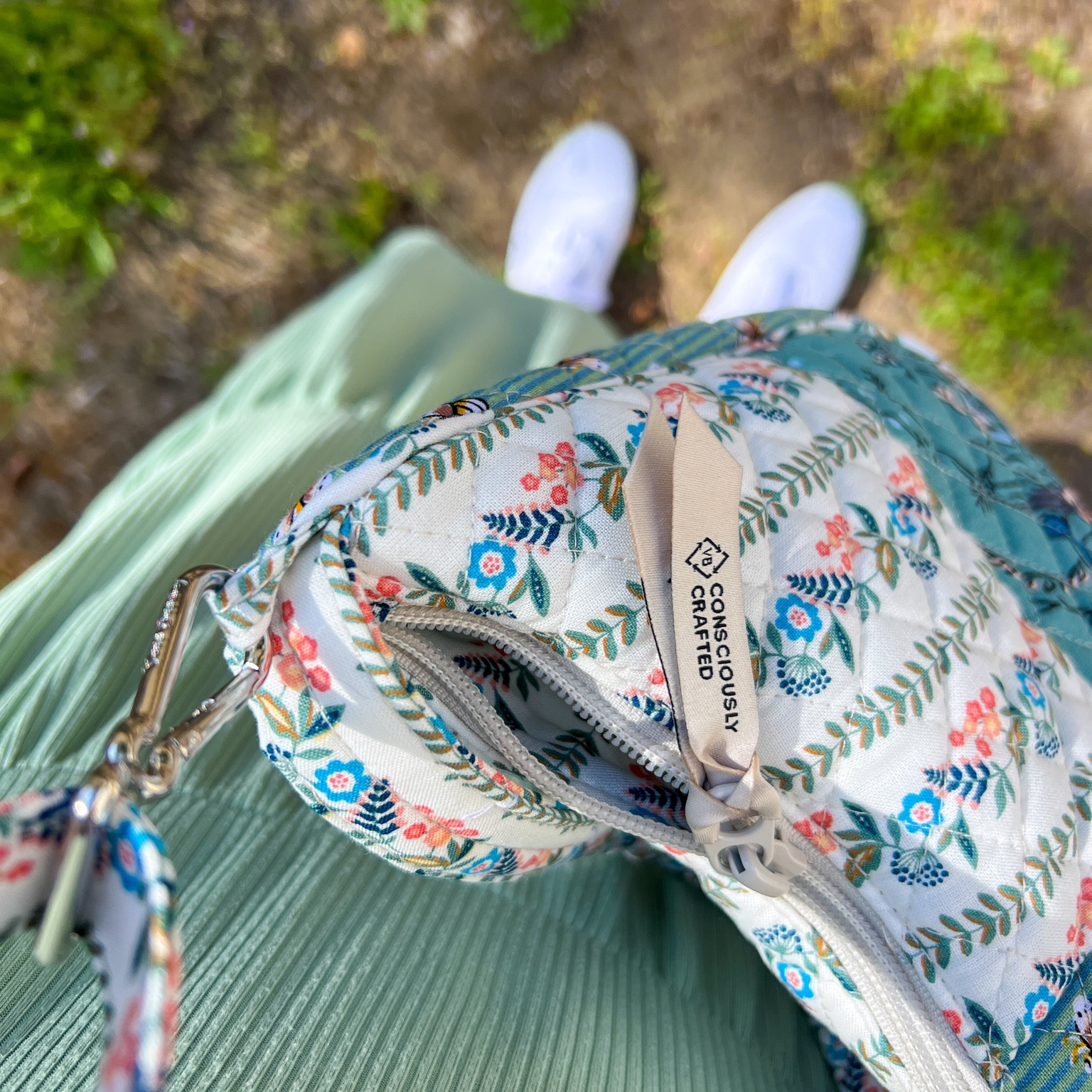 Floral bag | dusty sage | tiered dress | Vera Bradley | white sneakers | Keds

#LTKshoecrush #LTKitbag #LTKstyletip