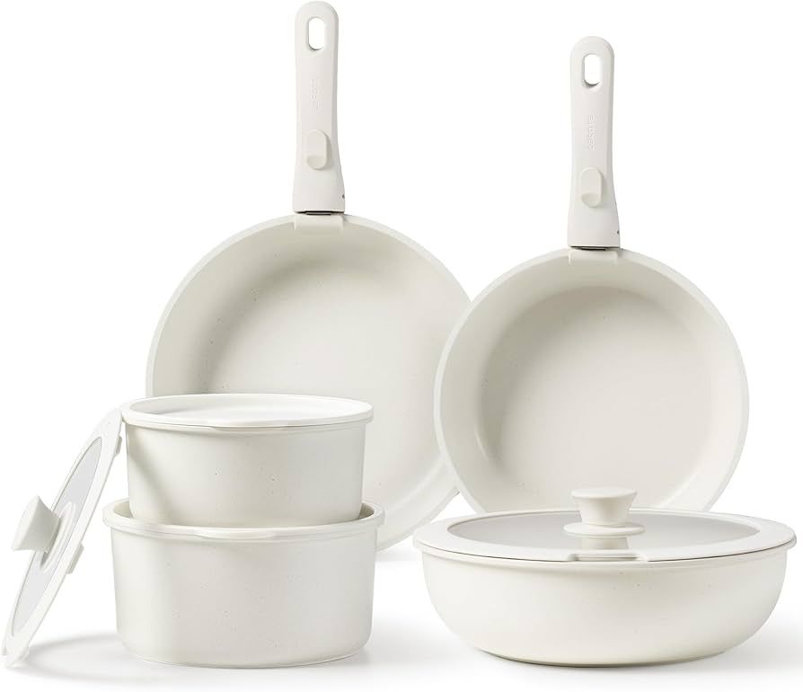 CAROTE Pots and Pans Set Non Stick, Cookware Sets Nonstick, 11pcs Kitchen Set, Oven Safe, Inducti... | Amazon (US)