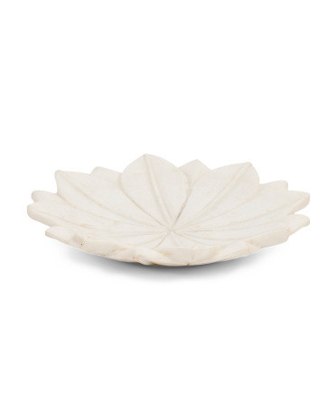 Handcrafted Solid Marble Lotus Plate | TJ Maxx