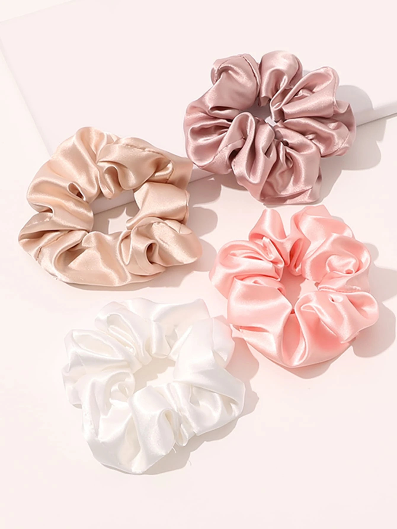 4pcs Simple Plain Scrunchie | SHEIN