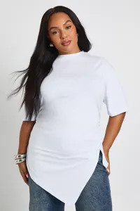 Plus Split Side Ruched T-Shirt | boohoo (US & Canada)
