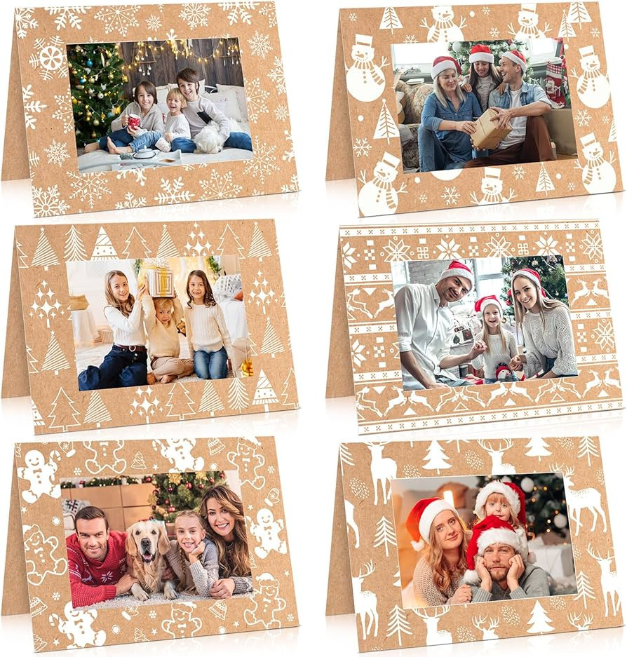 48 Sets Christmas Photo Cards with Envelopes Stickers Christmas Cards with 4 x 6 Photo Insert Pic... | Amazon (US)