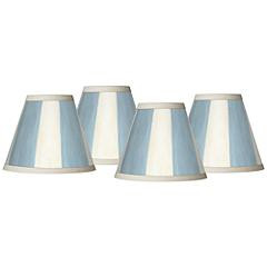 Light Eggshell Blue Giclee Set of Four Shades 3x6x5 (Clip-On) | www.lampsplus.com | Lamps Plus