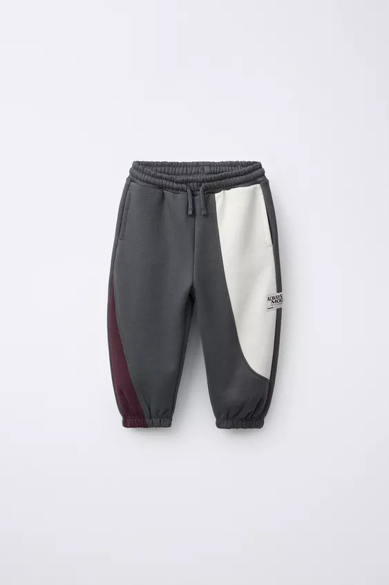 COLOR BLOCK JOGGER PANTS WITH LABEL | Zara US