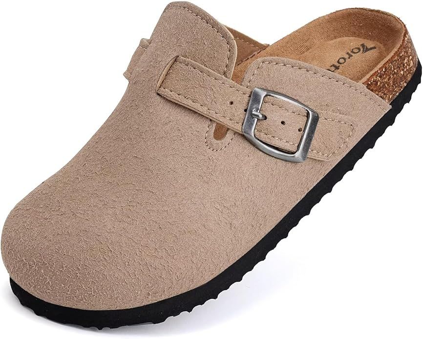 Torotto Kids Suede Clogs Cork Footbed Toddler Slippers with Arch Support & Adjustable Straps for ... | Amazon (US)