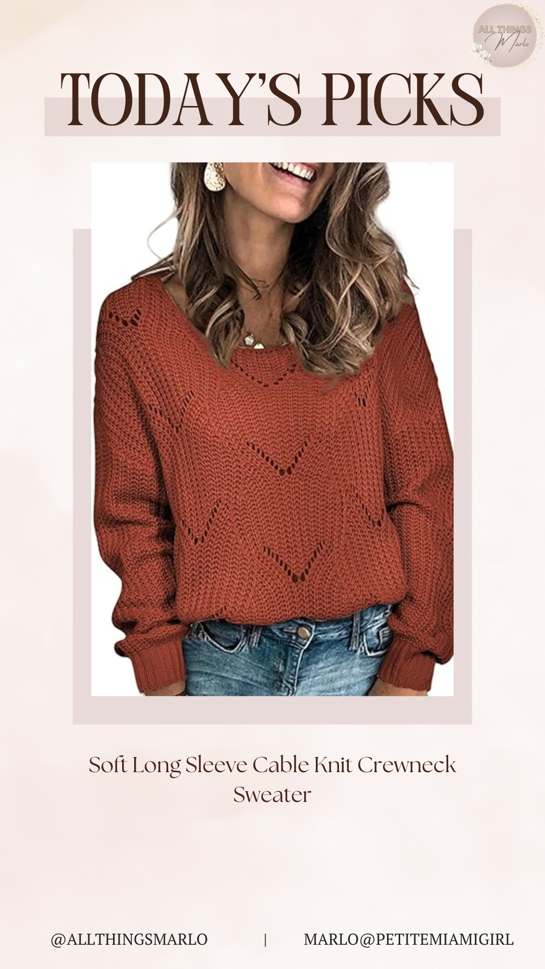 Soft Long Sleeve Cable Knit Crewneck Sweater 

 #LTKSeasonal #LTKStyleTip #LTKWorkwear