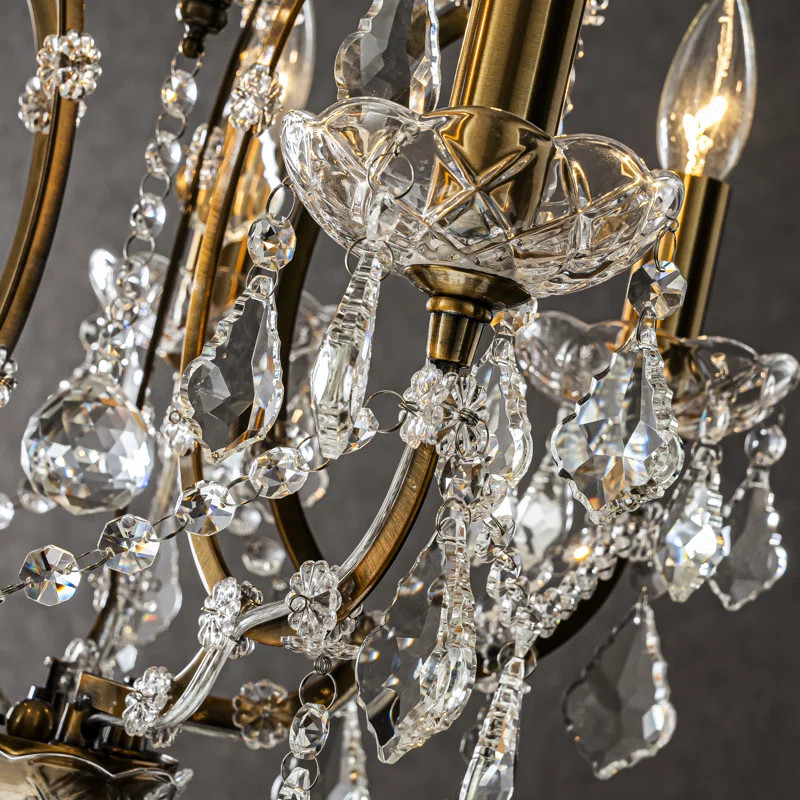 Kimitra 5-light W18" French Chic Candlestick Crystal Chandelier In Antique Gold | Wayfair North America