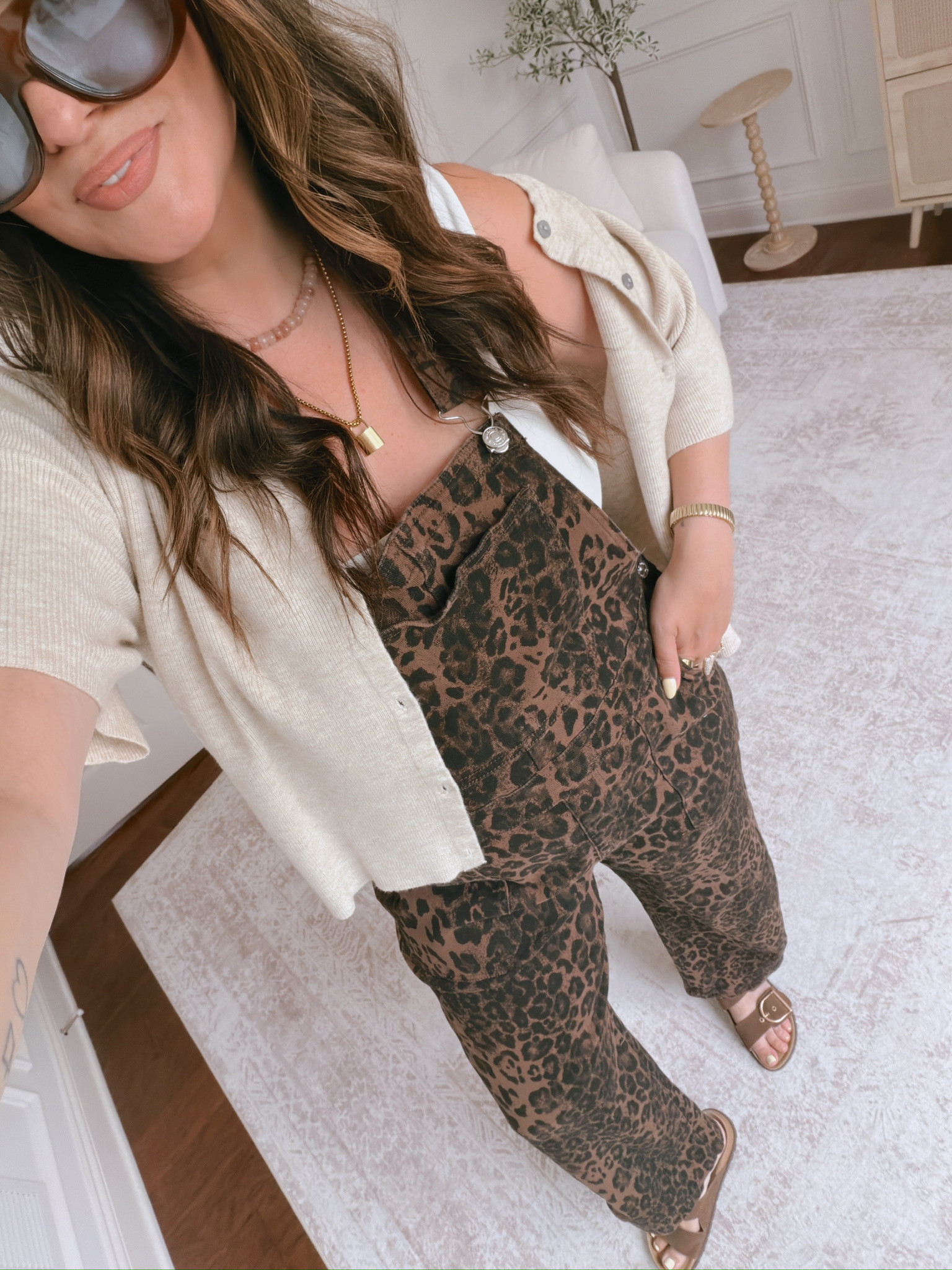 wearing and XL in these overalls!
anti-pooch outfits, cool mom outfits 

 #LTKootd #LTKmomlife #LTKMidsize