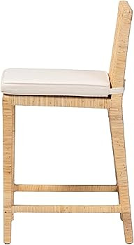Baxton Studio Sofia Modern Wood Counter Stool with Back, Natural (185-11874-HiT) | Amazon (US)