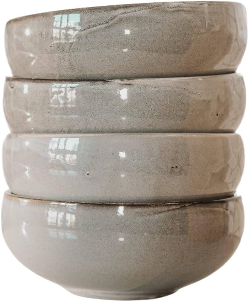 BRVMG Porcelain dinner bowls, Cereal bowls, Modern kitchen dinnerware bowls, 26 oz Soup Bowl Set ... | Amazon (US)