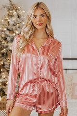 Dreamy Pink Satin Two-Piece Pajama Set | Magnolia Boutique