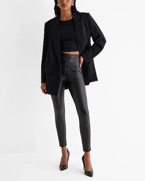 Super High Waisted Faux Leather Leggings | Express