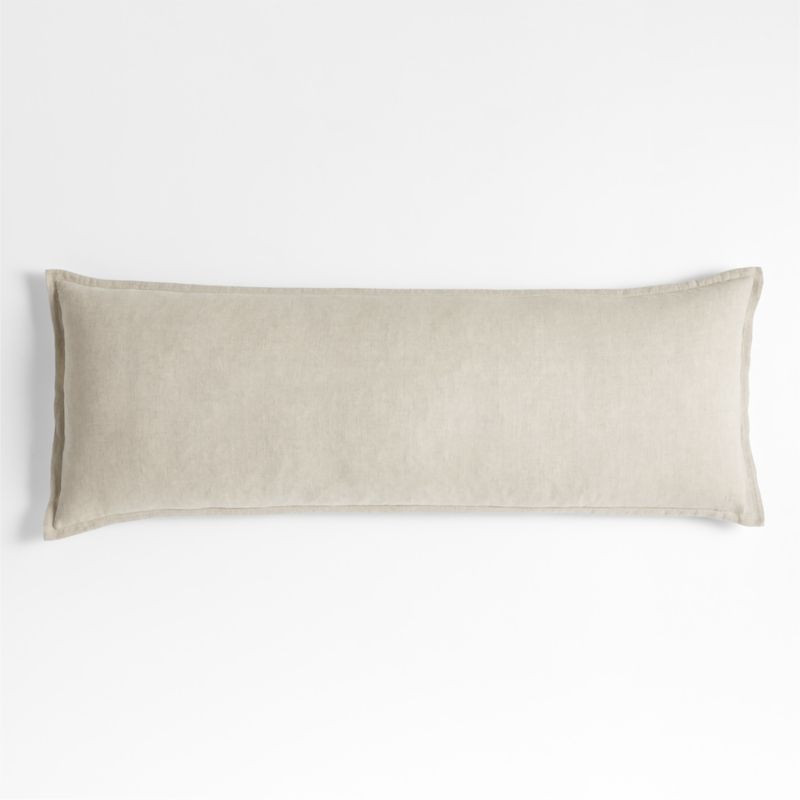 Warm Natural Belgian Flax Linen 54"x20" Body Pillow Cover + Reviews | Crate & Barrel | Crate & Barrel