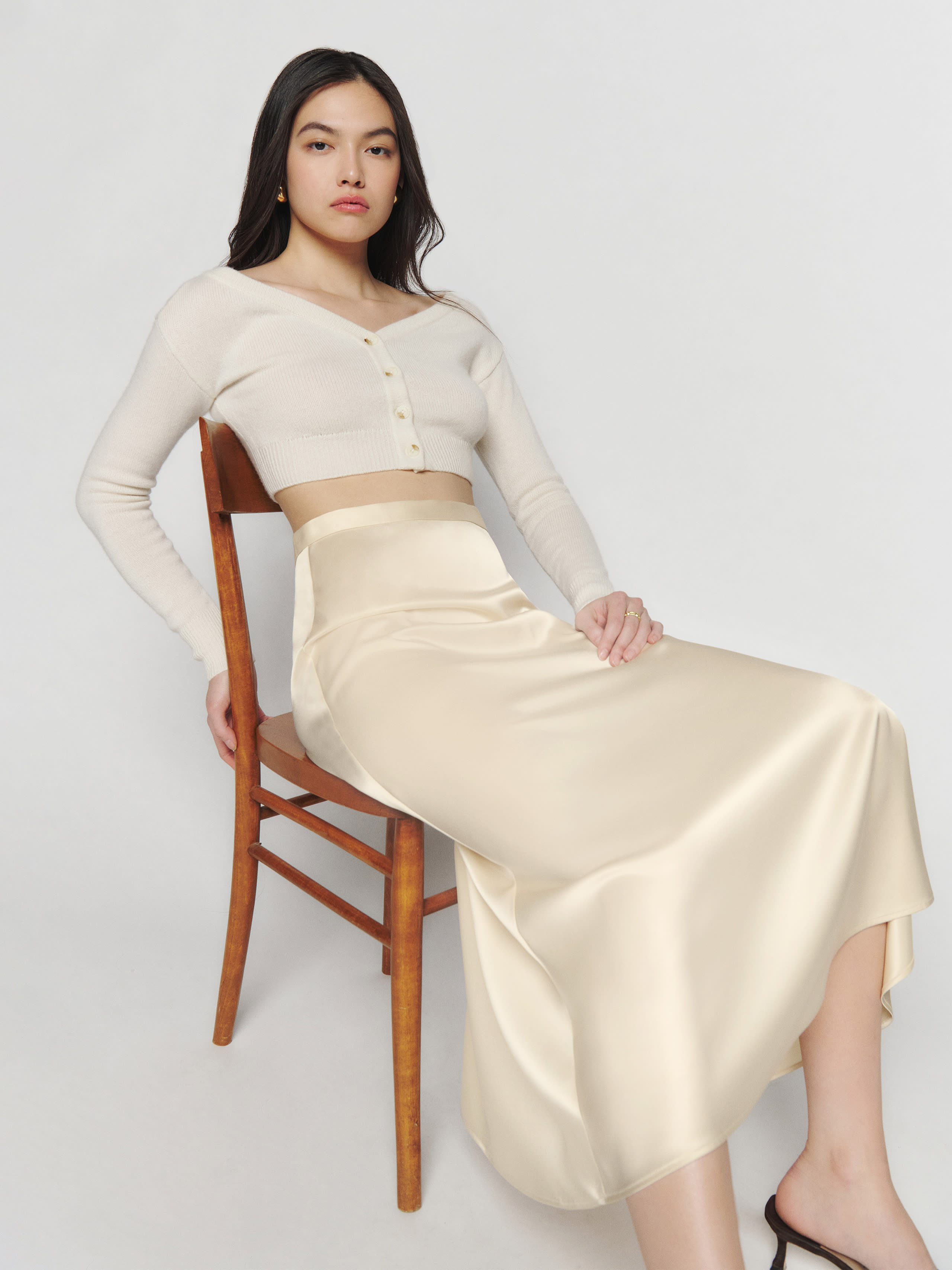 Bea Satin Skirt | Reformation (Global)