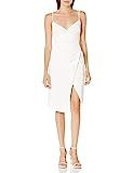 4SI3NNA Women's Aerin Surplice V-Neck Sleeveless Faux Wrap Bodycon Midi Dress, White, XS | Amazon (US)