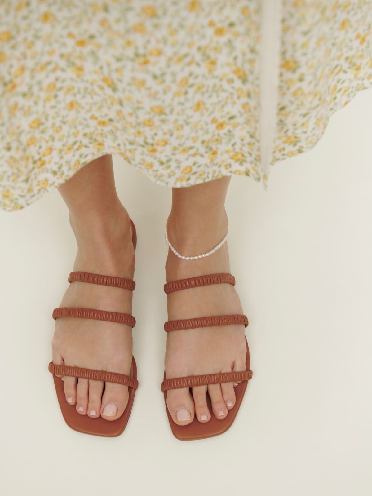 Mavis Ruched Sandal | Reformation (Global)