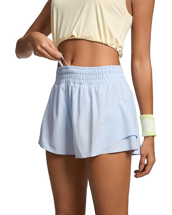 MCEDAR Running Shorts for Women High Waisted with Liner Athletic Shorts Quick Dry Workout Shorts | Amazon (US)