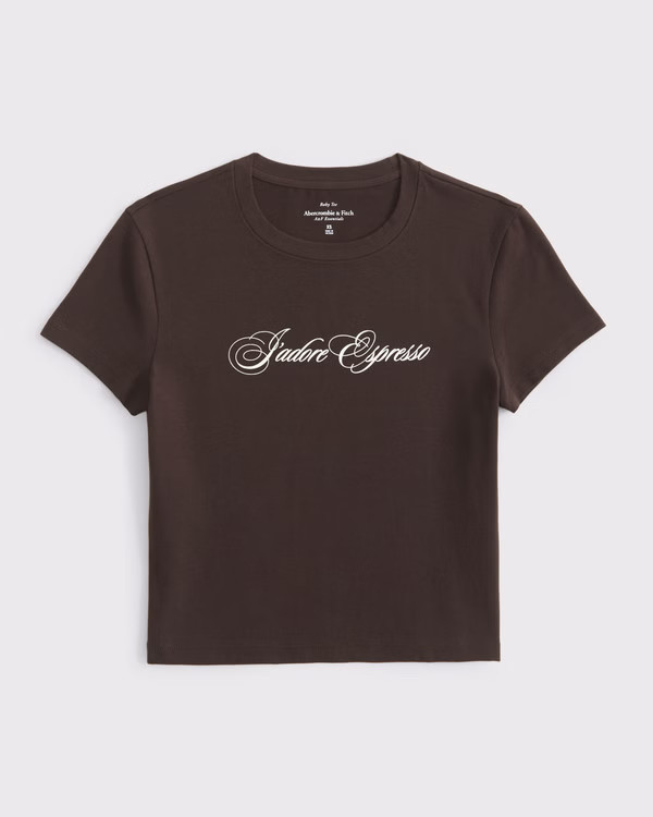 Women's J'adore Espresso Graphic Baby Tee | Women's Tops | Abercrombie.com | Abercrombie & Fitch (US)